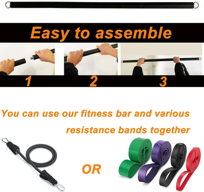 Portable Workout Bar for Resistance Bands | Full Body Fitness Exercise Bar - Merelux Store