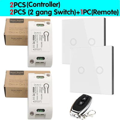 Smart Touch Light Switch | Wireless LED, Remote Control, 1/2/3-Gang - Merelux Store