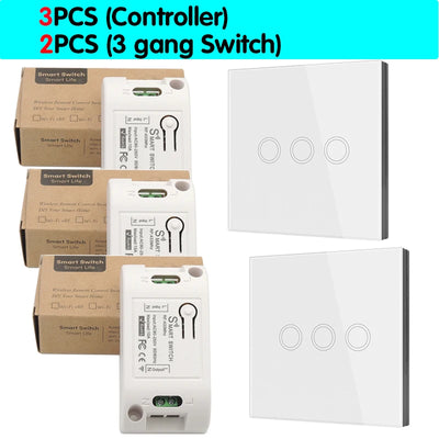 Smart Touch Light Switch | Wireless LED, Remote Control, 1/2/3-Gang - Merelux Store