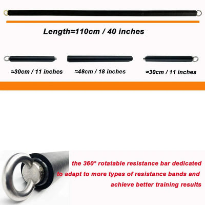 Portable Workout Bar for Resistance Bands | Full Body Fitness Exercise Bar - Merelux Store