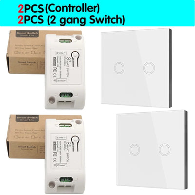 Smart Touch Light Switch | Wireless LED, Remote Control, 1/2/3-Gang - Merelux Store