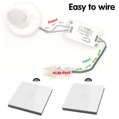 Smart Touch Light Switch | Wireless LED, Remote Control, 1/2/3-Gang - Merelux Store