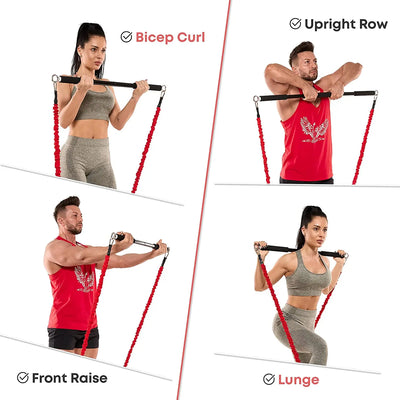 Portable Workout Bar for Resistance Bands | Full Body Fitness Exercise Bar - Merelux Store
