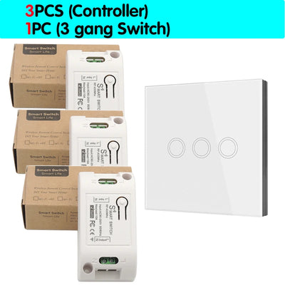 Smart Touch Light Switch | Wireless LED, Remote Control, 1/2/3-Gang - Merelux Store