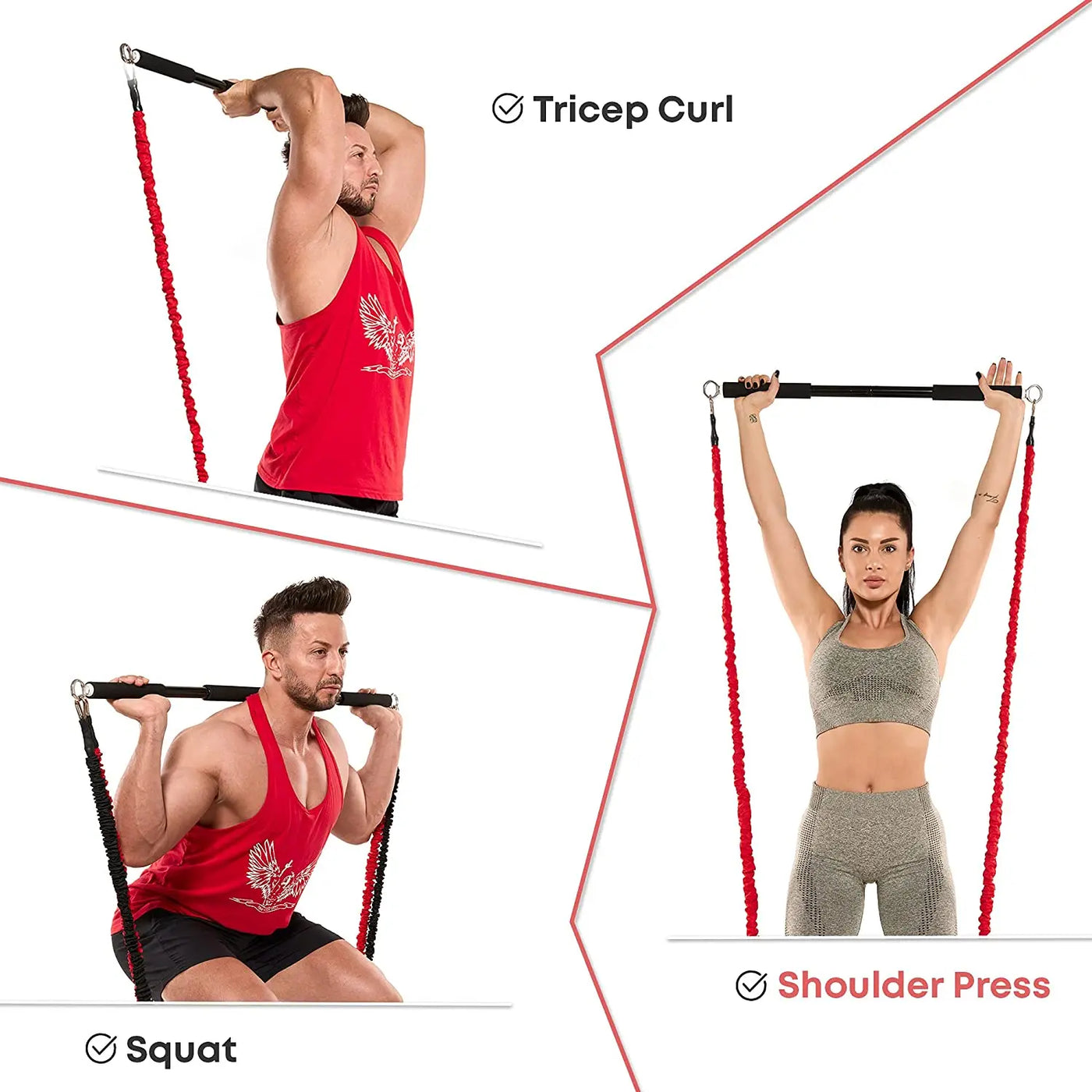 Portable Workout Bar for Resistance Bands | Full Body Fitness Exercise Bar - Merelux Store
