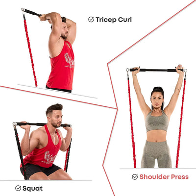 Portable Workout Bar for Resistance Bands | Full Body Fitness Exercise Bar - Merelux Store