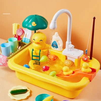 Kids Kitchen Sink Toy – Electric Dishwasher with Water - Merelux Store