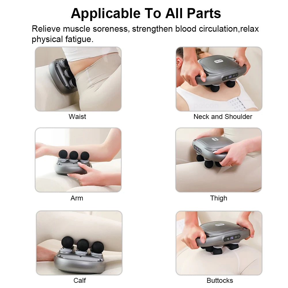 Fascia Massage Gun | 6-Head High-Frequency Muscle & Shoulder Relief - Merelux Store