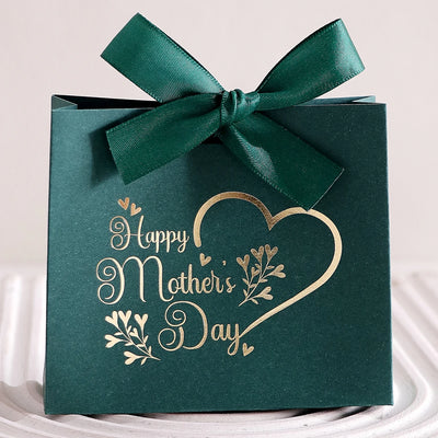 5Pcs Mother’s Day Gift Boxes | Pink & White with Gold Print & Ribbon - Merelux Store