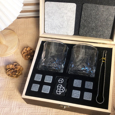 Whiskey Gift Set for Men | Granite Chilling Stones for Father’s Day & Birthdays - Merelux Store