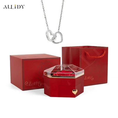 Personalized Name Heart Necklace Rose Box | The Perfect Mother’s Day Gift Set - Merelux Store