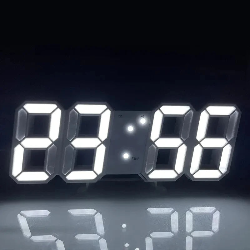 3D Digital Wall Clock | LED Night Mode, Adjustable for Home Decor - Merelux Store