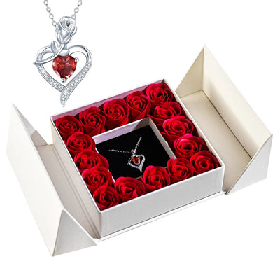 Pendant Necklace & Eternal Rose Box | Great for Mother’s Day & Anniversaries - Merelux Store