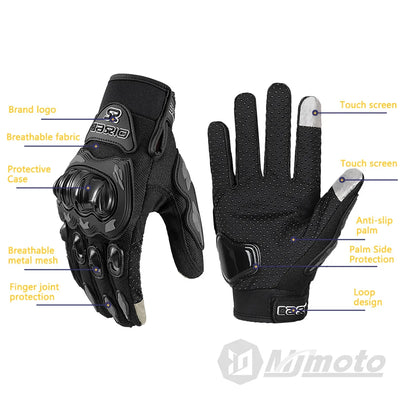 Breathable Full-Finger Motorcycle Gloves | Non-Slip, Touch Screen - Merelux Store