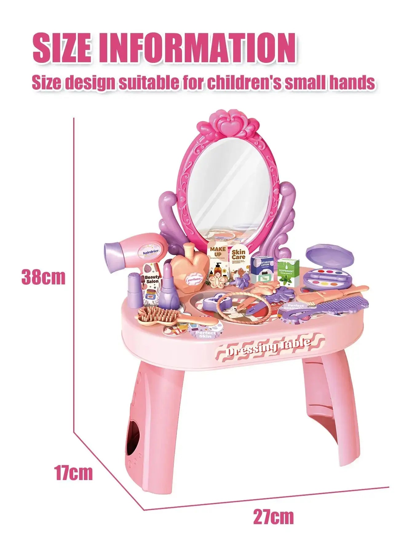 30pcs Kids Dressing Table Toy – Makeup & Jewelry Box, for Girls 3-6 - Merelux Store