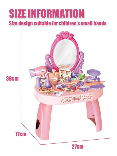 30pcs Kids Dressing Table Toy – Makeup & Jewelry Box, for Girls 3-6 - Merelux Store
