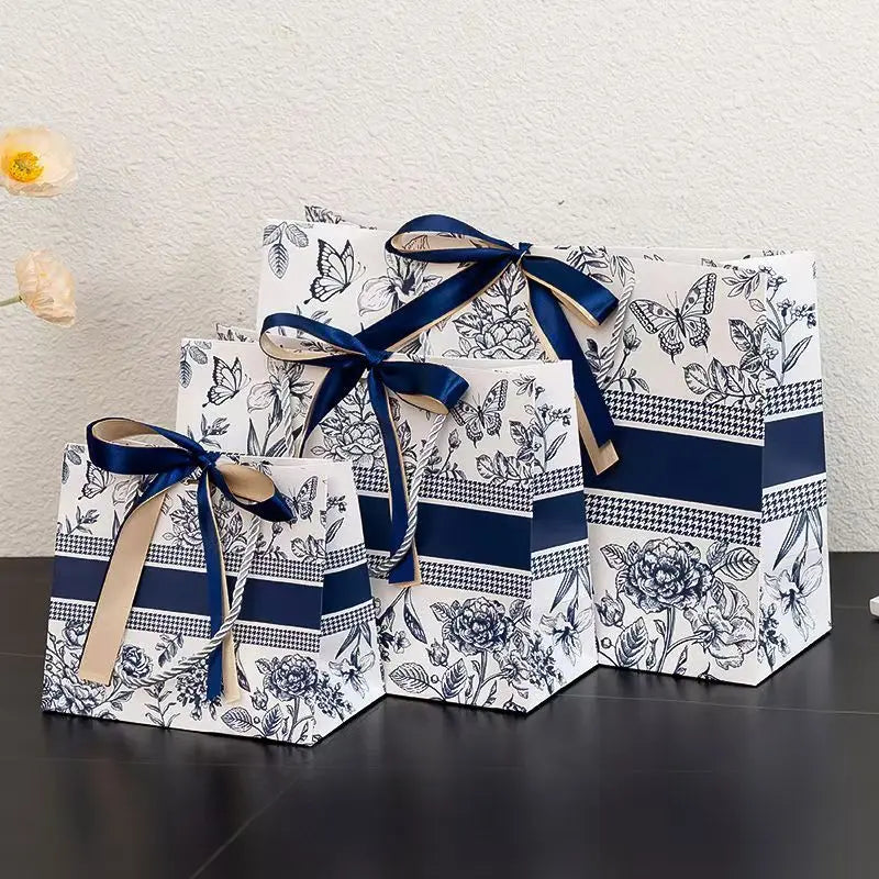 Floral Gift Bags | Fashion Tote with Ribbon for Clothing & Gifts - Merelux Store