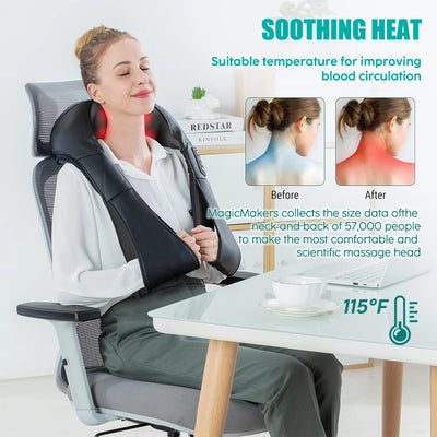 Shiatsu Neck & Shoulder Massager | Heated, Deep Kneading for Neck & Back