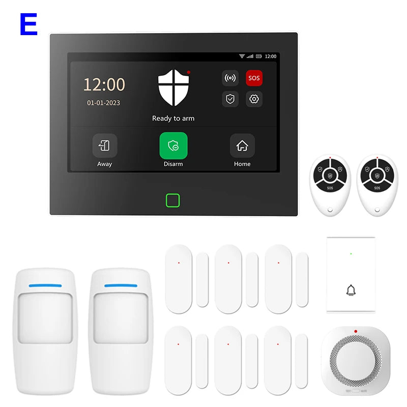 7-inch 4G & WiFi Alarm System | Wireless GSM, Tuya Smart Security Kit - Merelux Store