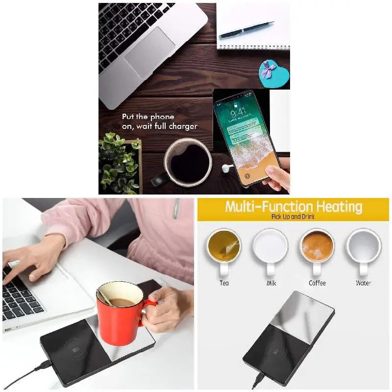 2-in-1 Heating Mug & Wireless Charger | Electric for Phone & Office - Merelux Store