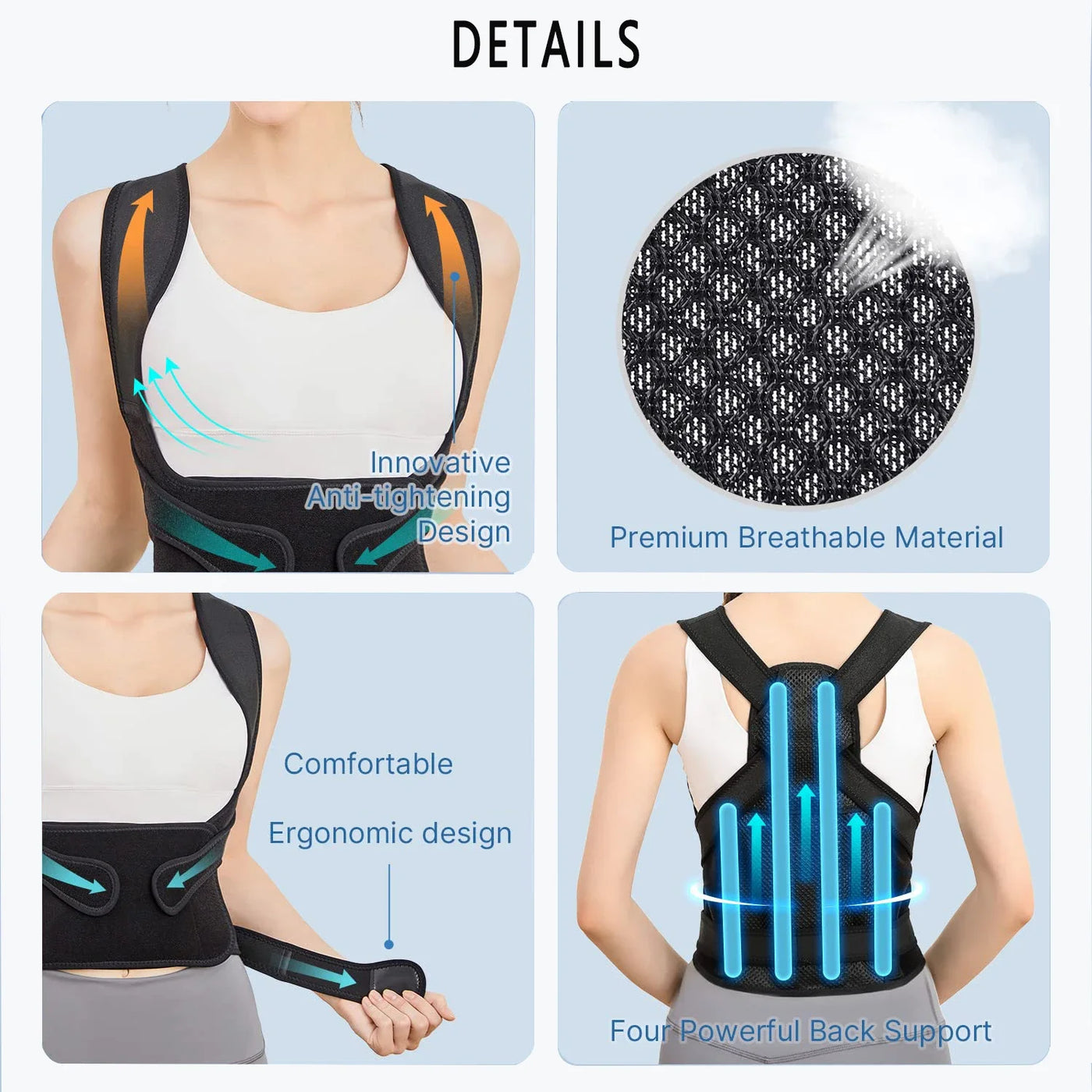 Adjustable Shoulder & Back Brace for Waist Pain Relief - Merelux Store