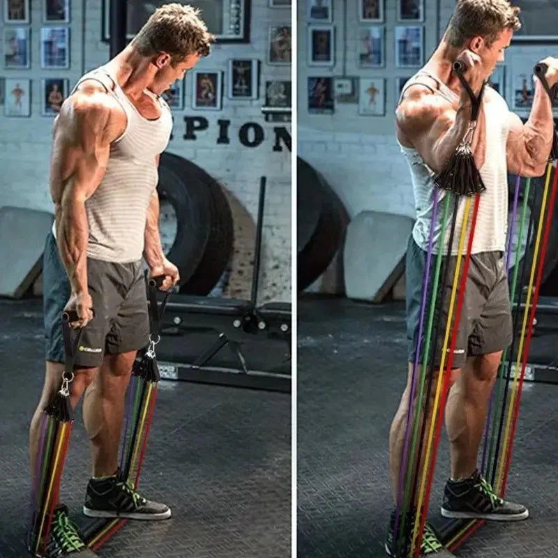 11pcs TPE Resistance Bands Set with Handles, Anchor & Bag - Merelux Store