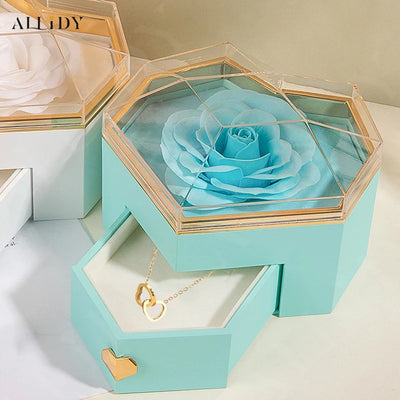 Personalized Name Heart Necklace Rose Box | The Perfect Mother’s Day Gift Set - Merelux Store