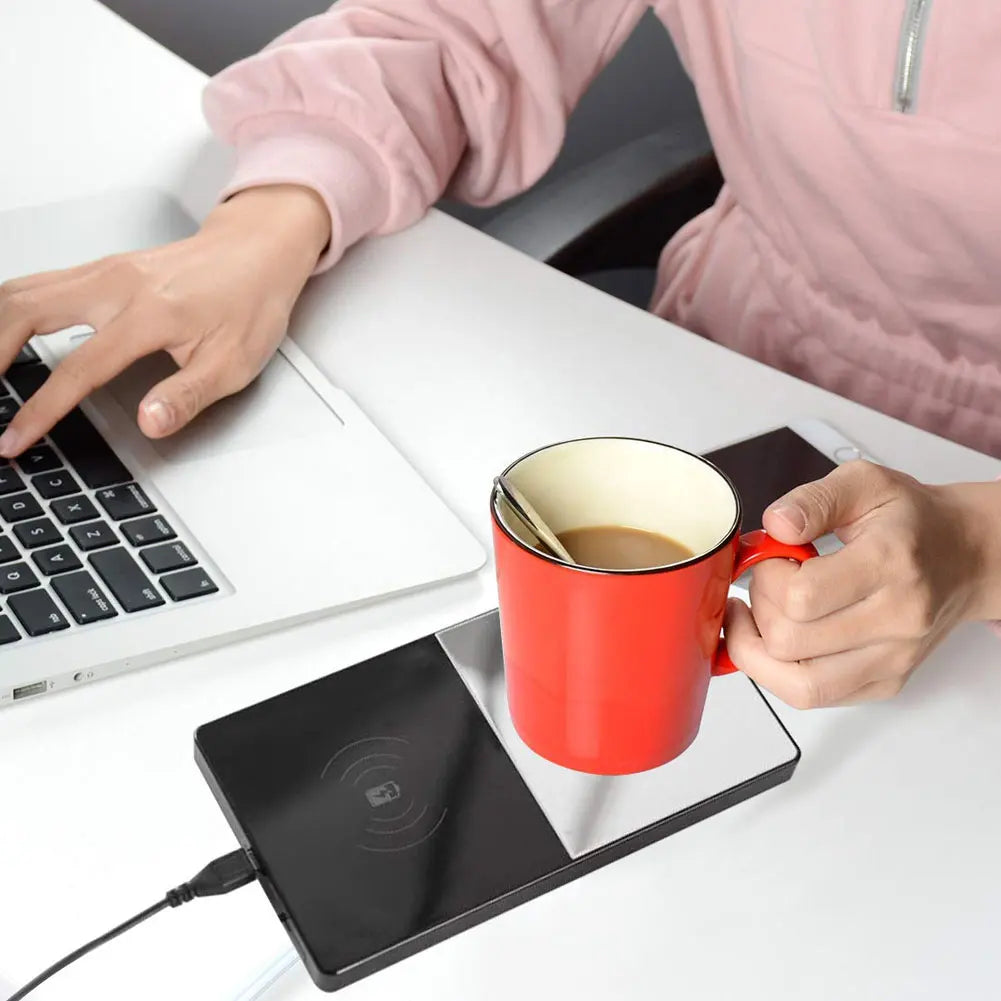 2-in-1 Heating Mug & Wireless Charger | Electric for Phone & Office - Merelux Store