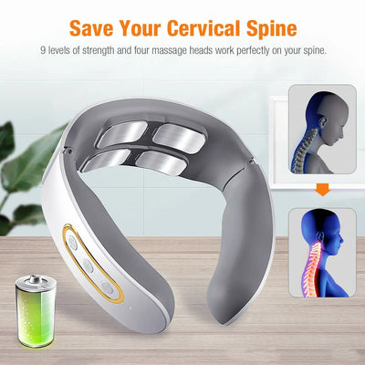 Electric Neck & Shoulder Pulse Massager – 4 Head TENS, Magnetic Pulse - Merelux Store