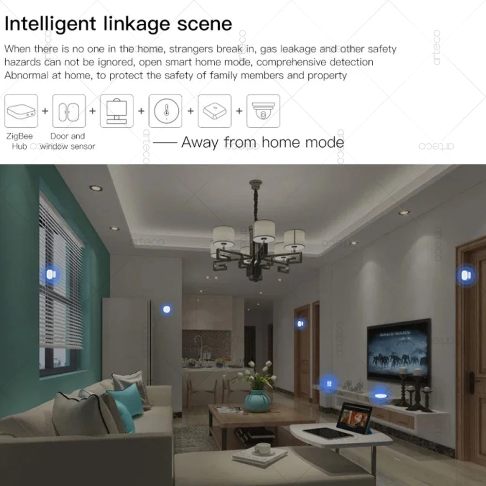 Zigbee Door & Window Sensor | App-Controlled Open/Closed Monitoring