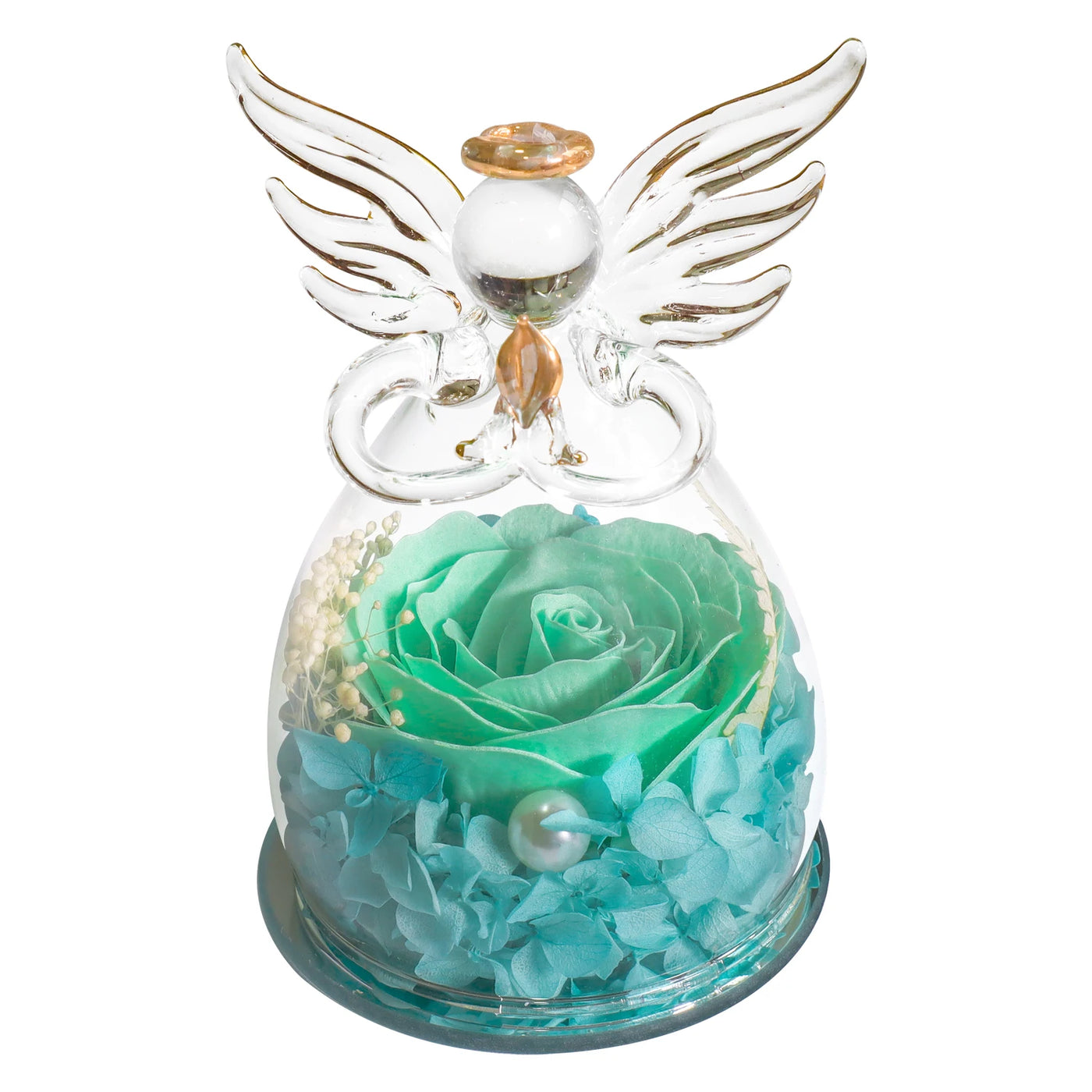 Eternal Soap Rose in Glass Dome – Romantic Angel Design, Ideal Gift for Women - Merelux Store