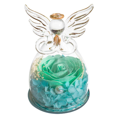 Eternal Soap Rose in Glass Dome – Romantic Angel Design, Ideal Gift for Women - Merelux Store