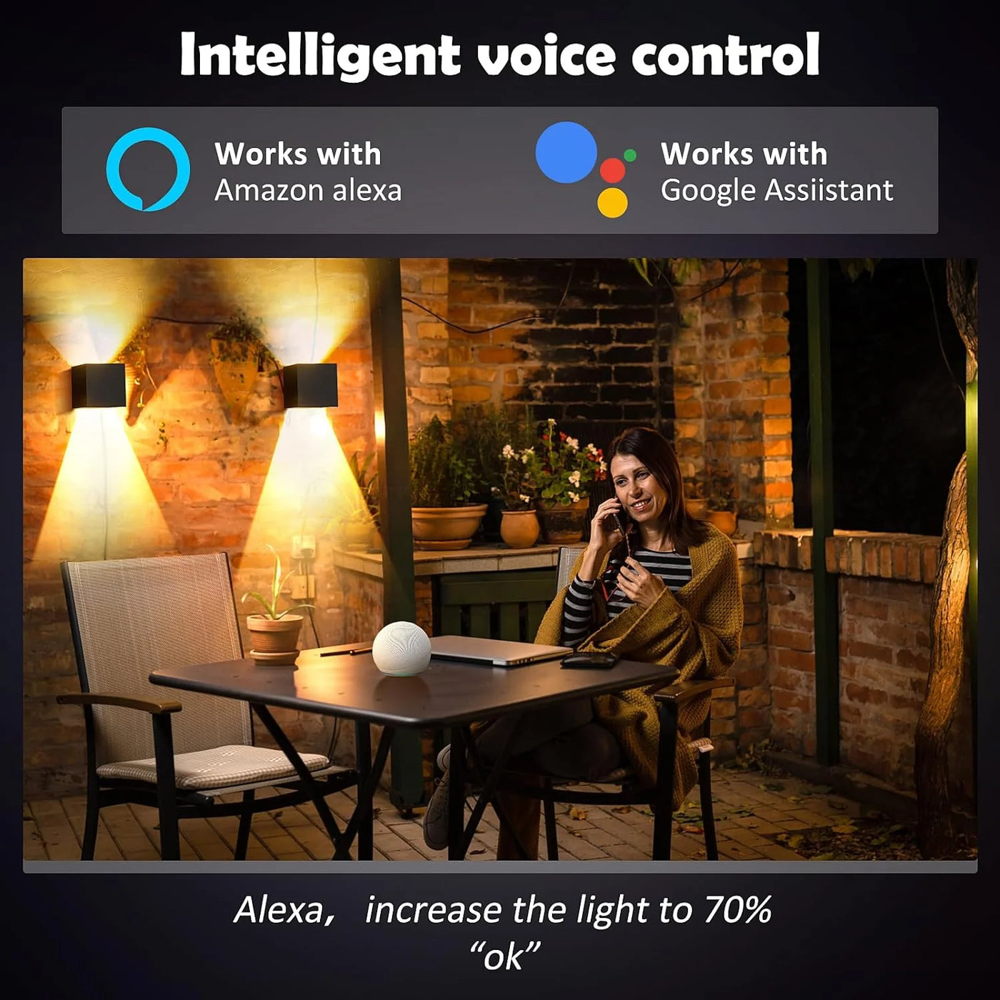 Smart WiFi LED Wall Lamp | Alexa-Enabled, Adjustable RGBCW for Indoor/Outdoor - Merelux Store