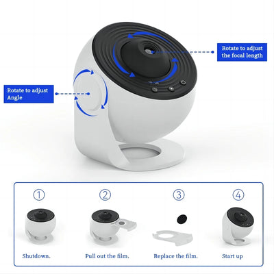 LED Galaxy Projector | 360° Rotating Starry Sky Lamp, Planetarium Night Light - Merelux Store