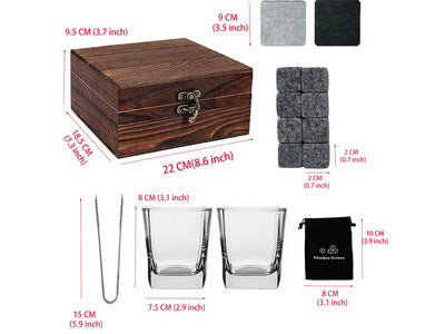 Whiskey Gift Set for Men | Granite Chilling Stones for Father’s Day & Birthdays - Merelux Store