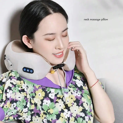 U-Shaped Electric Neck Massager | Heated Memory Foam Pillow - Merelux Store