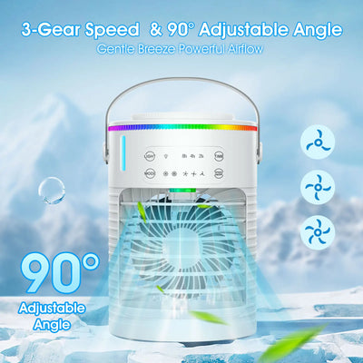 Mini USB Air Cooler | Portable Cooling Fan with Humidifier for Bedroom - Merelux Store