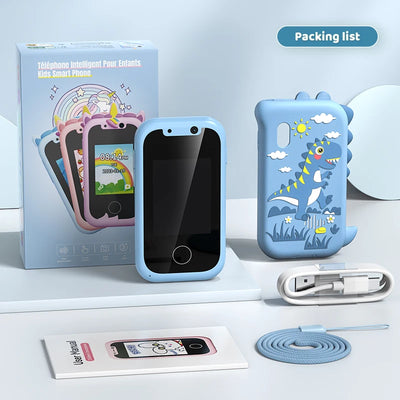 Dual camera, MP3 player, games, and touchscreen for kid's