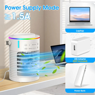 Mini USB Air Cooler | Portable Cooling Fan with Humidifier for Bedroom - Merelux Store