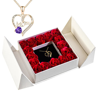 Pendant Necklace & Eternal Rose Box | Great for Mother’s Day & Anniversaries - Merelux Store