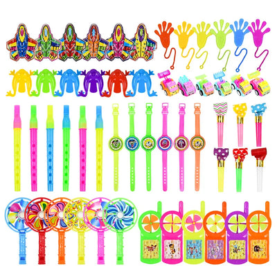 54Pcs Kids’ Party Favors: Whistles, Windmills, Mazes, Pinata Stuffing - Merelux Store