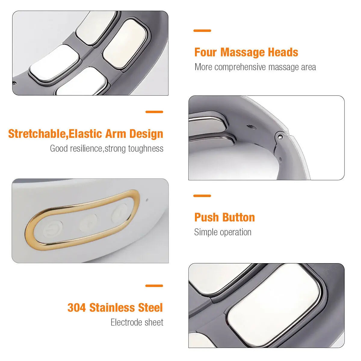 Electric Neck & Shoulder Pulse Massager – 4 Head TENS, Magnetic Pulse - Merelux Store