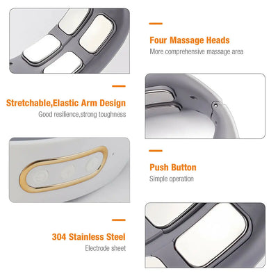 Electric Neck & Shoulder Pulse Massager – 4 Head TENS, Magnetic Pulse - Merelux Store