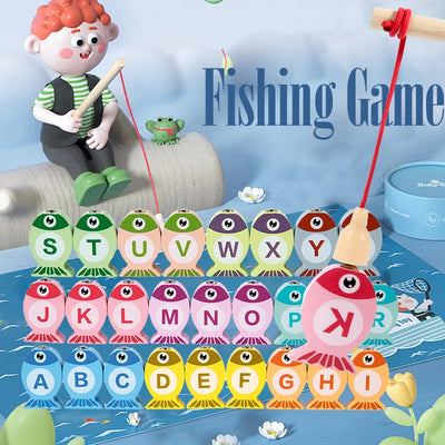 Kids Wooden Fishing Game – Alphabet & Number Learning Toy