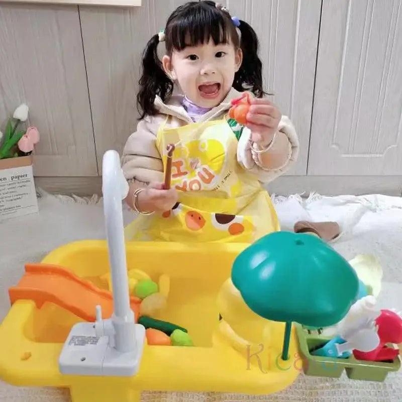 Kids Kitchen Sink Toy – Electric Dishwasher with Water - Merelux Store