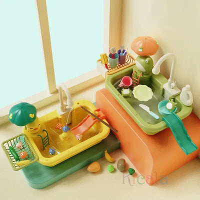 Kids Kitchen Sink Toy – Electric Dishwasher with Water - Merelux Store