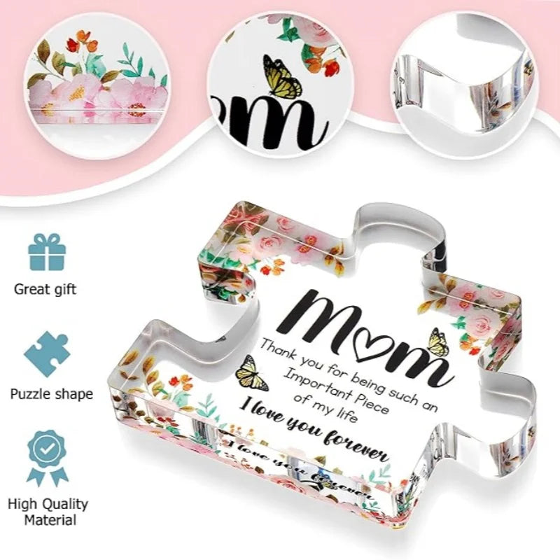 Gifts for Mom - Cute Engraved Acrylic Block Puzzle Piece - Merelux Store