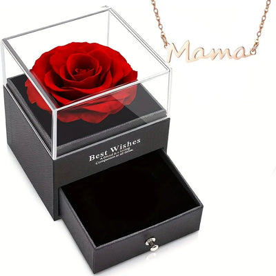 Eternal Rose Heart Necklace Gift Box for Women, Mother - Merelux Store