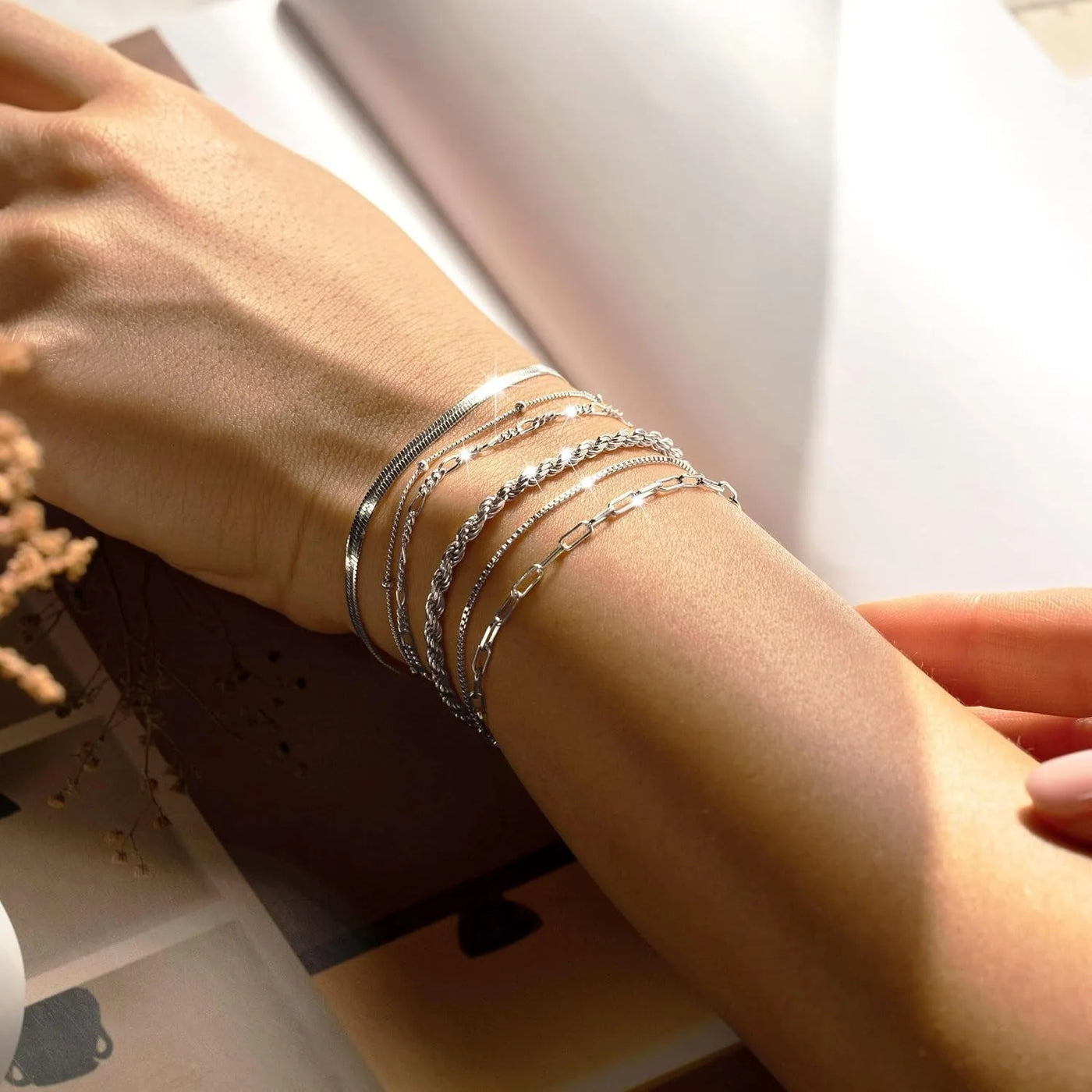 925 Sterling Silver & Gold Bracelet Gift Set for Women - Merelux Store