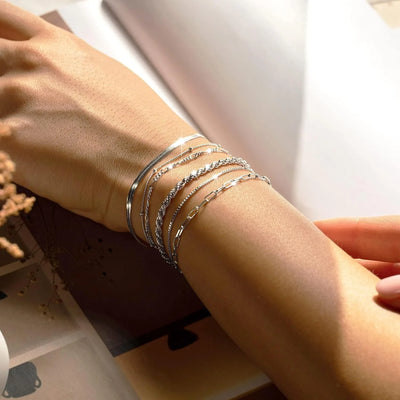 925 Sterling Silver & Gold Bracelet Gift Set for Women - Merelux Store